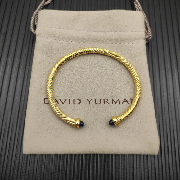 None Jewelry - David Yurman 4mm Gold Sapphire Crystal Bracelet with Diamonds